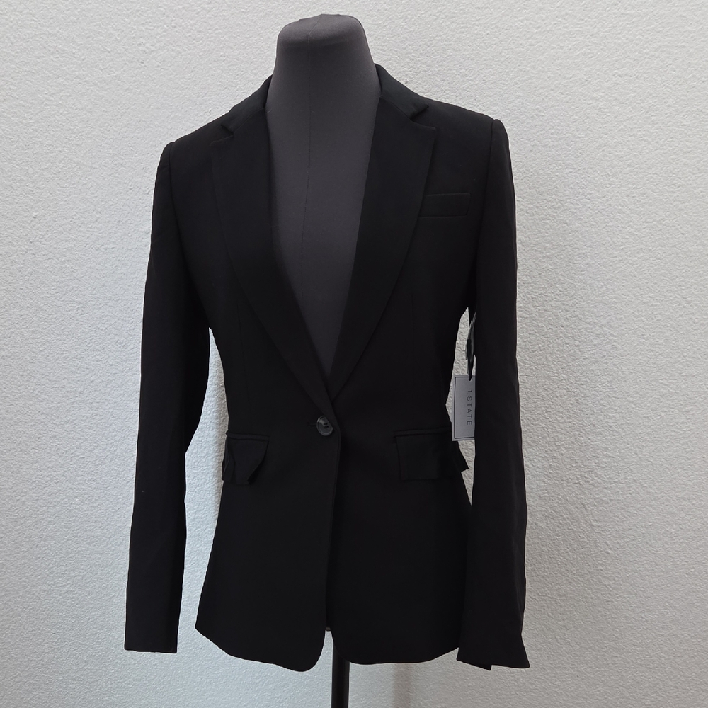 1. State Women's Black Single-Button Tailored Blazer